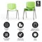 Flash Furniture HERCULES Series 880 lb. Capacity Green Plastic Stack Chair with Titanium Gray Powder Coated Frame, PK5 5-RUT-F01A-GN-GG - alternate 8